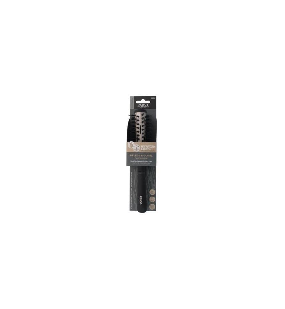 Parsa Beauty - Brosse à cheveux ronde Keratin Care and Shine Noir