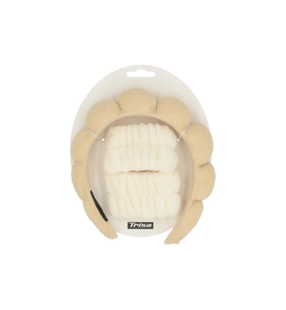 Trisa Accessoires - Serre-tête démaquillant avec bracelets ivory