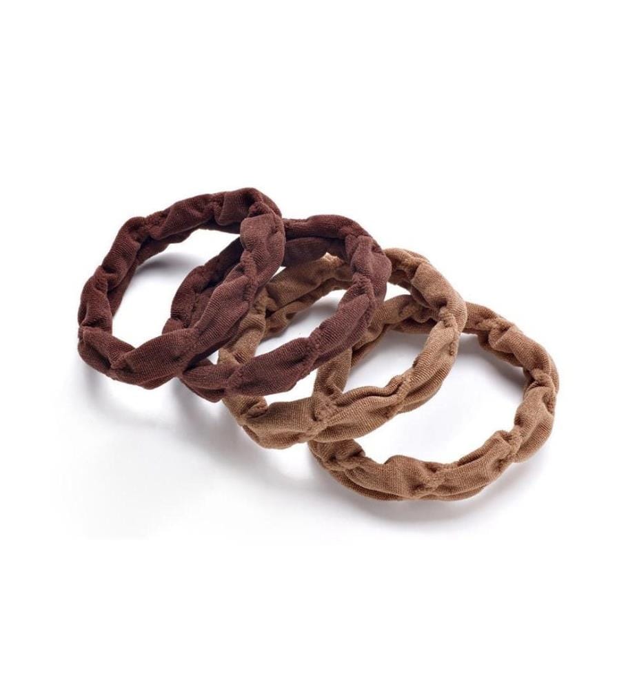 DailyGo Élastique pour cheveux 4 pièces, bombées, marron