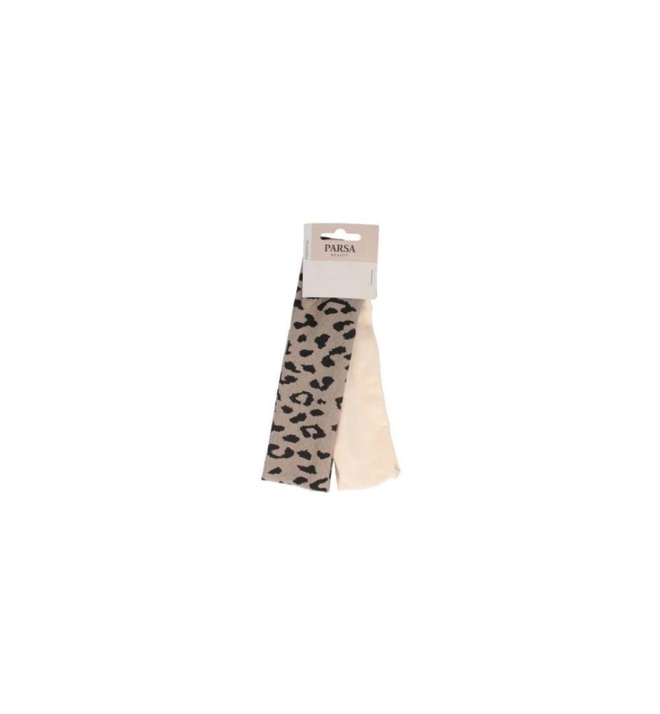 Parsa Beauty Bandeau pour les cheveux Beige Motif Léo 2 pièces