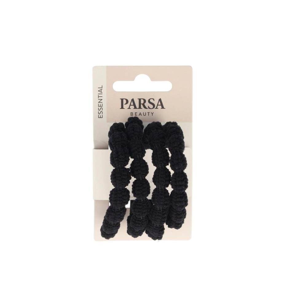 Parsa Beauty Chouchou avec détails de bulles Noir 4 pièces