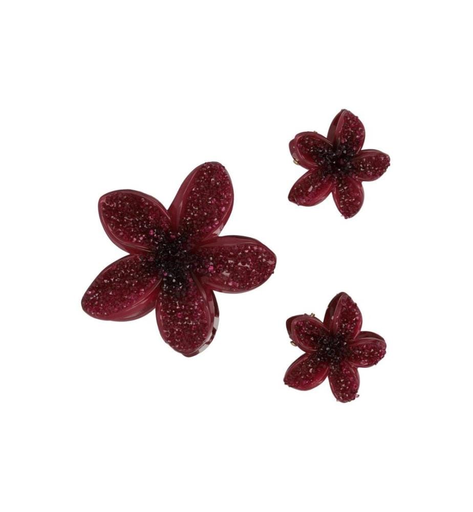 Trisa Accessoires Pince à cheveux Lotus à effet cristal, Bordeaux