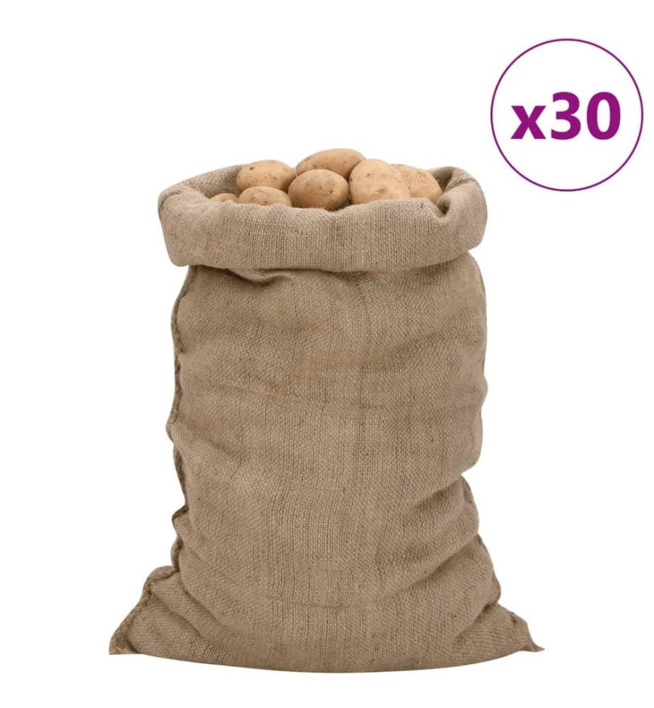 Sacs en jute 30 pcs 60x105 cm 100 % jute 340 g/m²