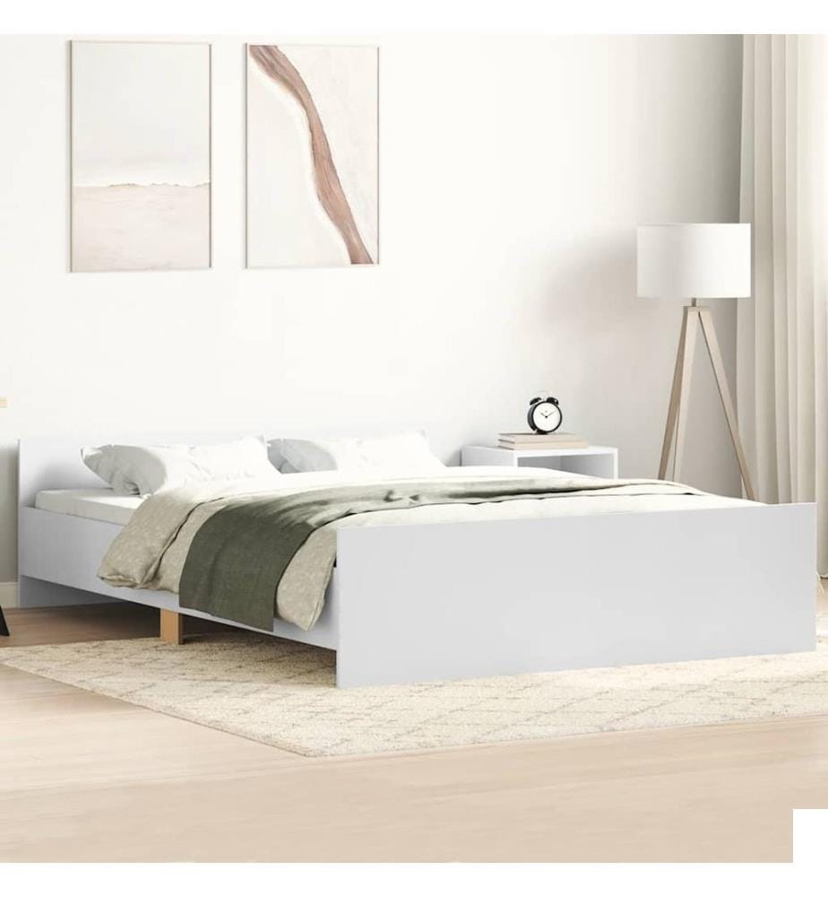 Cadre de lit sans matelas blanc 140x200 cm