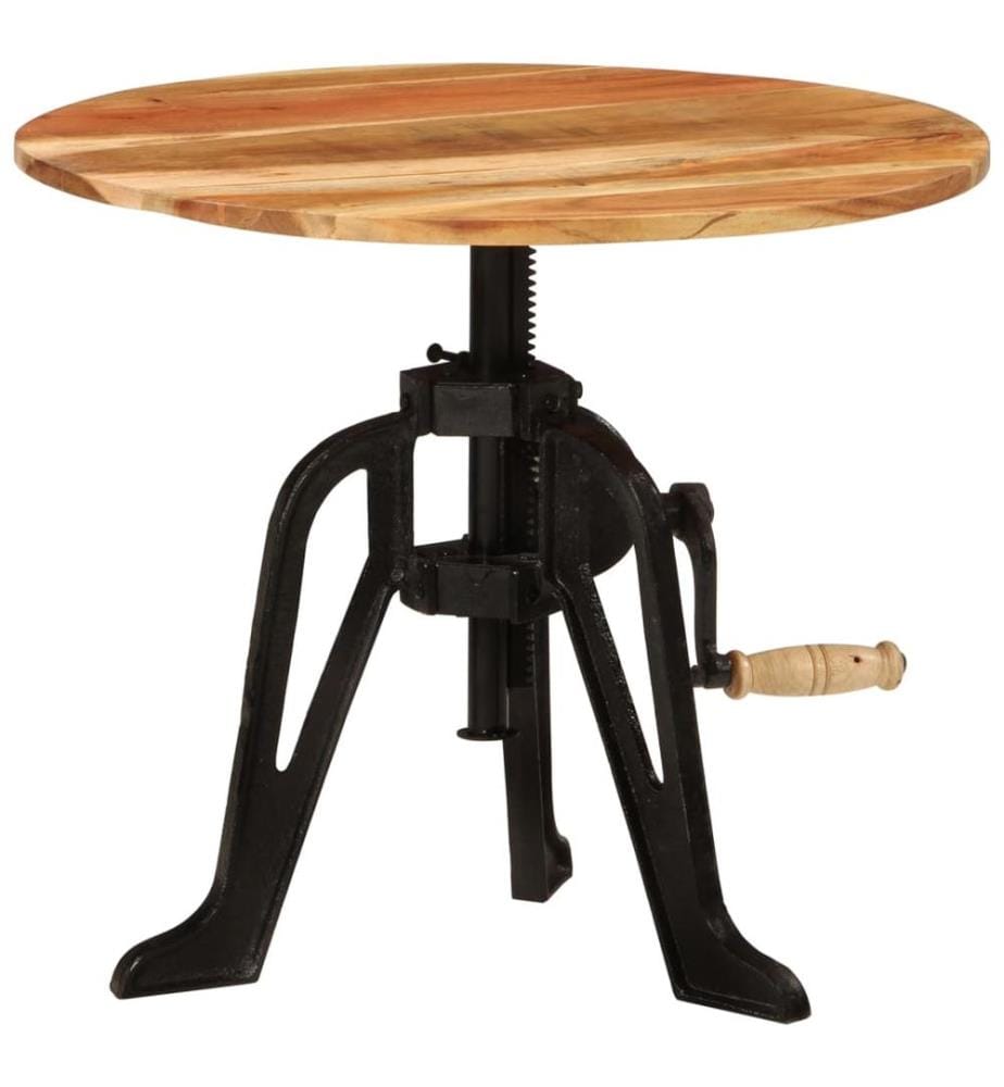 Table d'appoint 60x(42-62) cm Bois massif d'acacia et fonte