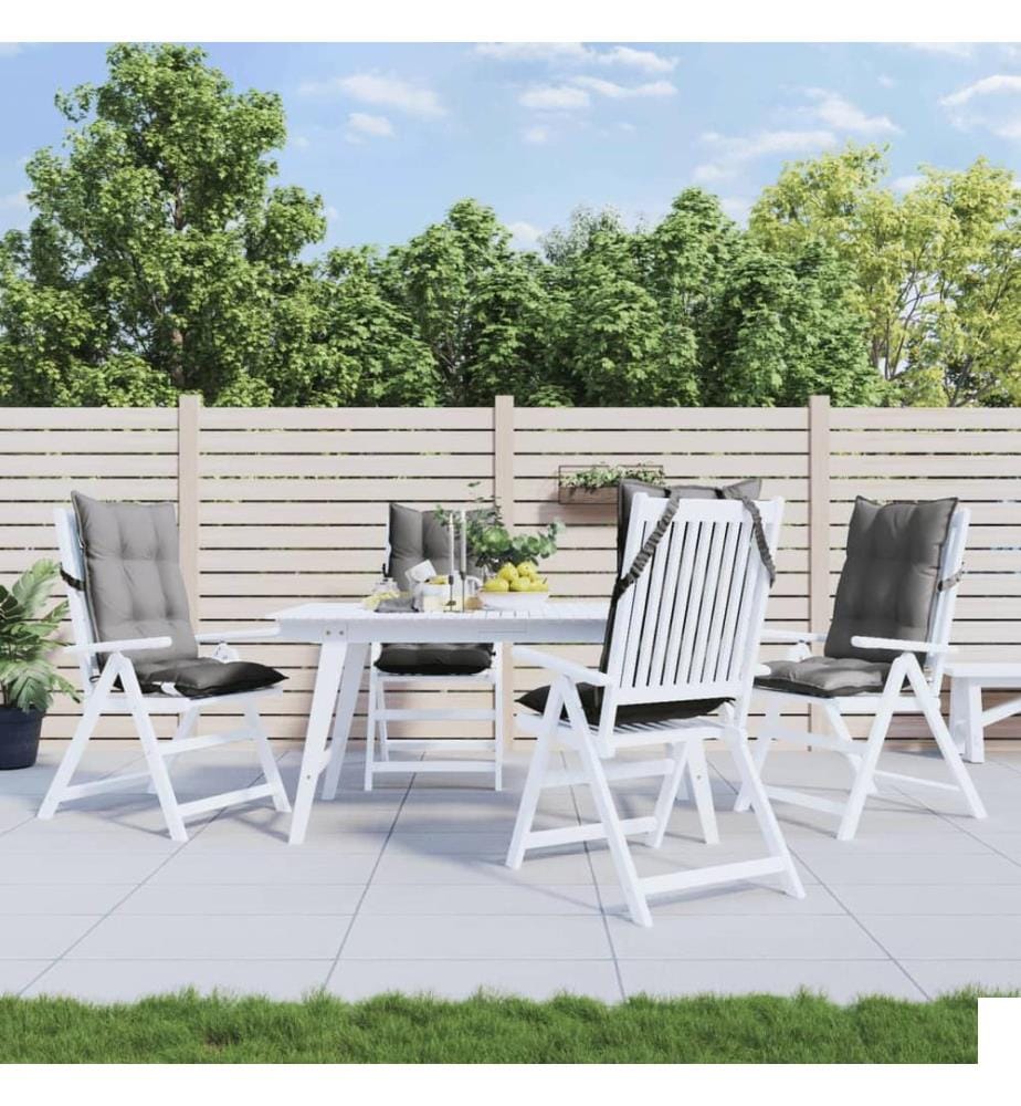 Coussins de chaise à dossier haut lot de 4 gris tissu oxford