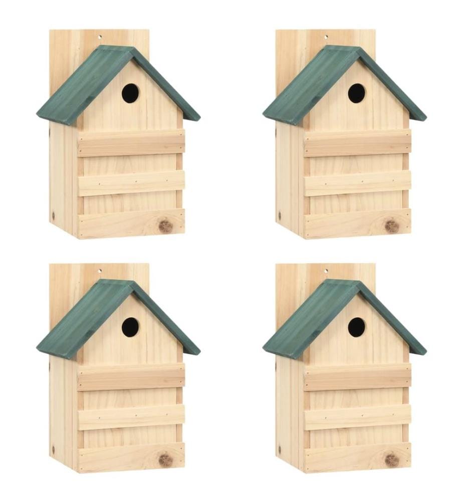 Nichoirs 4 pcs 23x19x33 cm Bois de sapin