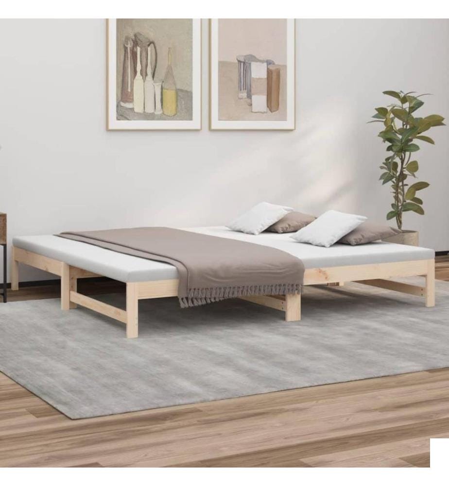 Lit coulissant 2x(90x200) cm Bois de pin massif