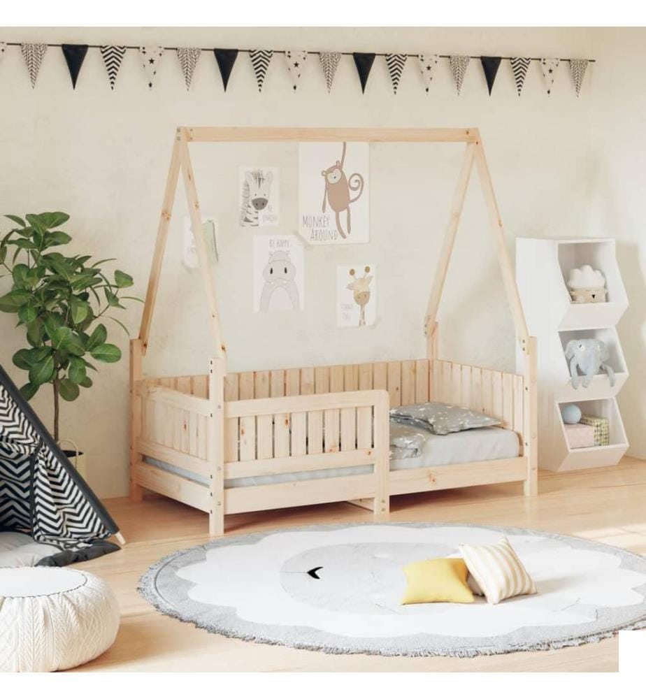 Cadre de lit pour enfant 70x140 cm bois de pin massif