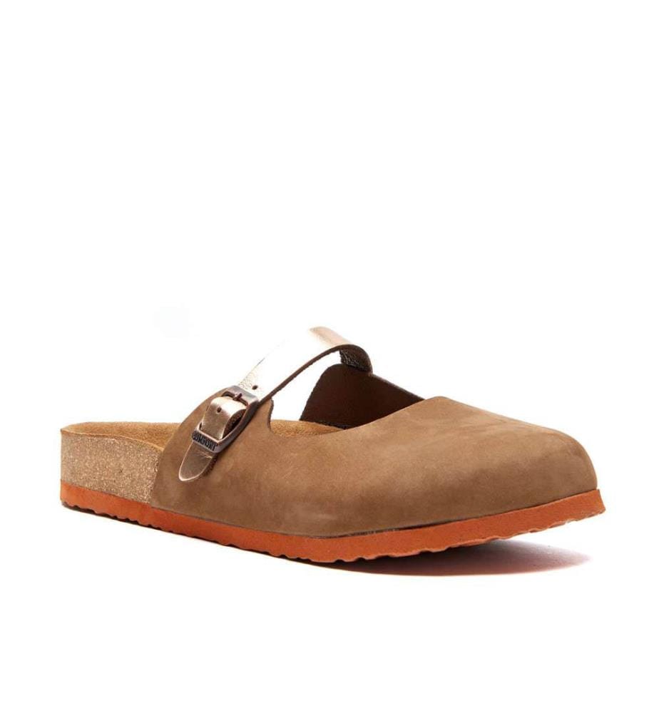 Sabots en cuir avec semelle anatomique en liège - Sand-Nubuck
