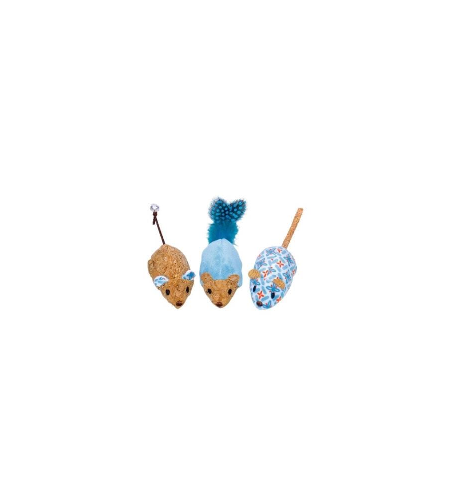NOBBY - Jouet pour chat Souris en peluche avec catnip, bleu, 12 cm