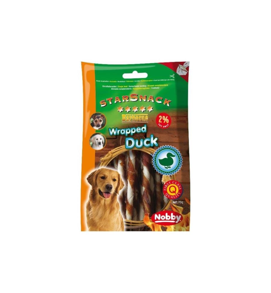 NOBBY - Produit à mâcher StarSnack Barbecue Wrapped Duck, 70 g