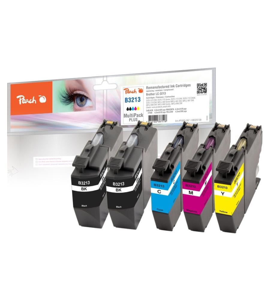 PEACH - Encre Brother LC-3213 Multi-Pack-Plus C, M, Y, BK