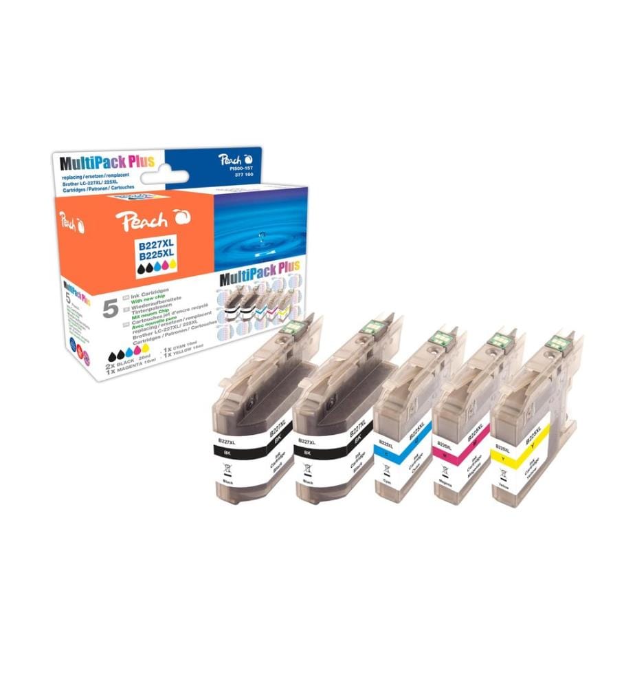 PEACH - Kits dencre Brother LC-227XL / LC-225XL C, M, Y, 2x BK