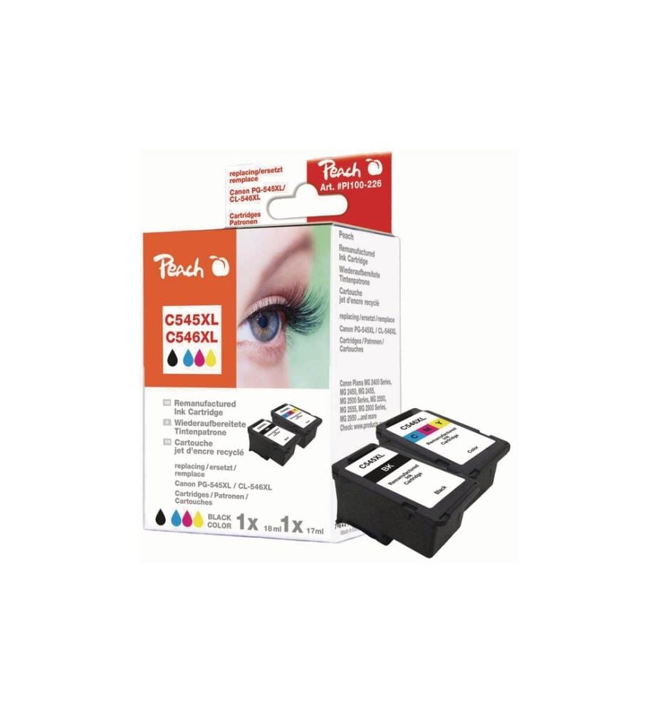 PEACH - Kits dencre Canon PG-545XL / CL-546XL BK, C, M, Y