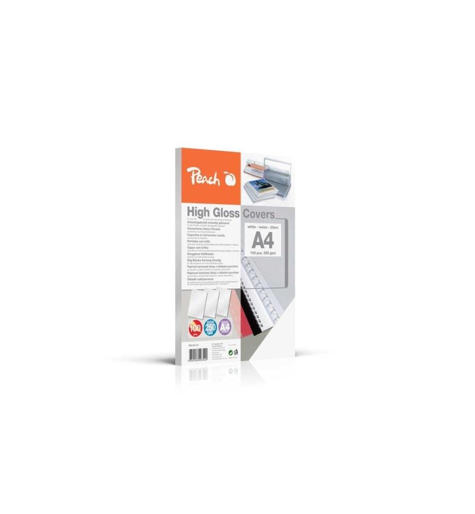 PEACH - Couverture de brochure High Gloss A4, 250 g/m², 100 pièces, blanc