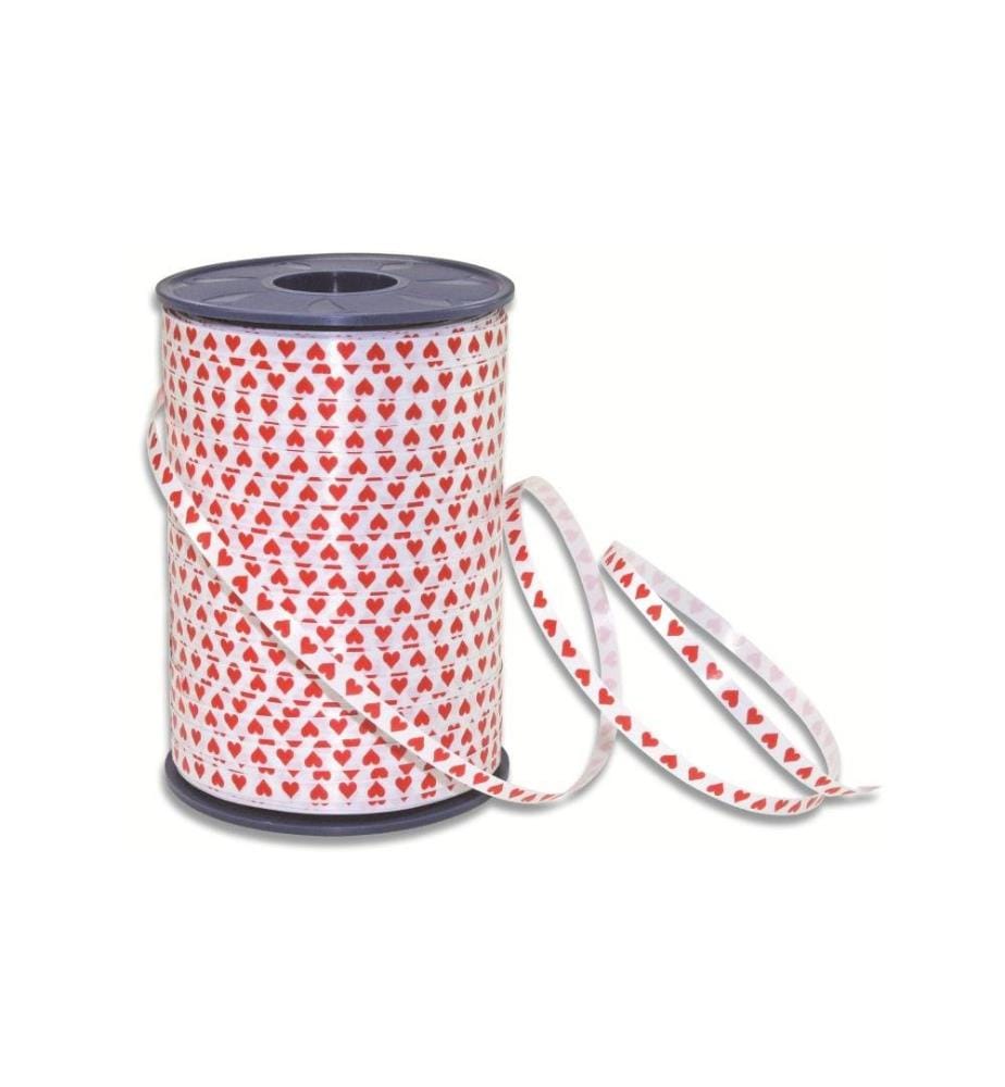 PATTBERG - Ruban cadeau Honeymoon 0.5 cm x 500 m, rouge/blanc