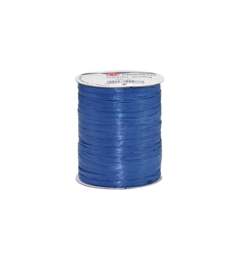 PATTBERG - Ruban cadeau Raffia Rayon 100 m, bleu royal