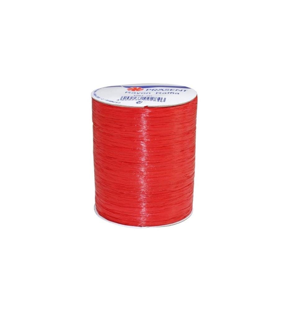 PATTBERG - Ruban cadeau Raffia Rayon 100 m, rouge