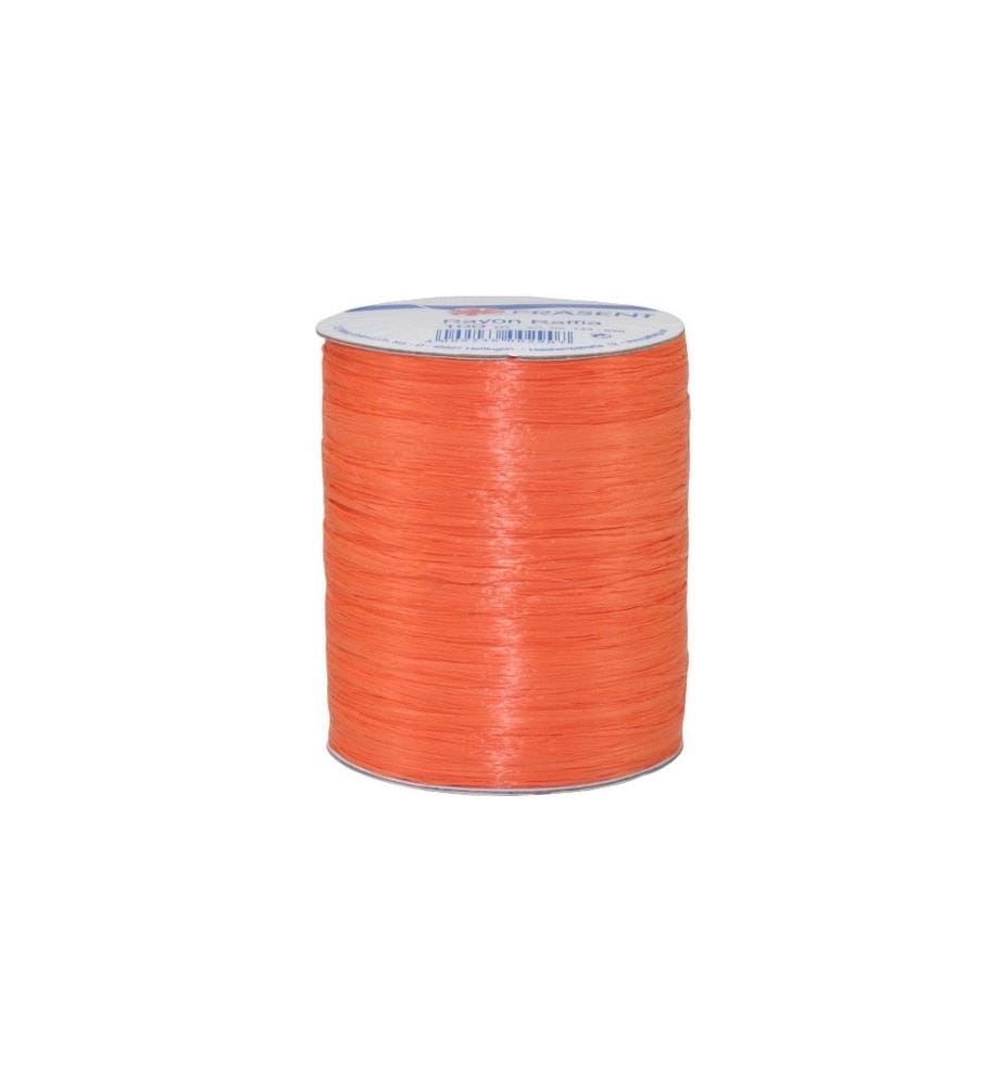 PATTBERG - Ruban cadeau Raffia Rayon 100 m, Mandarine