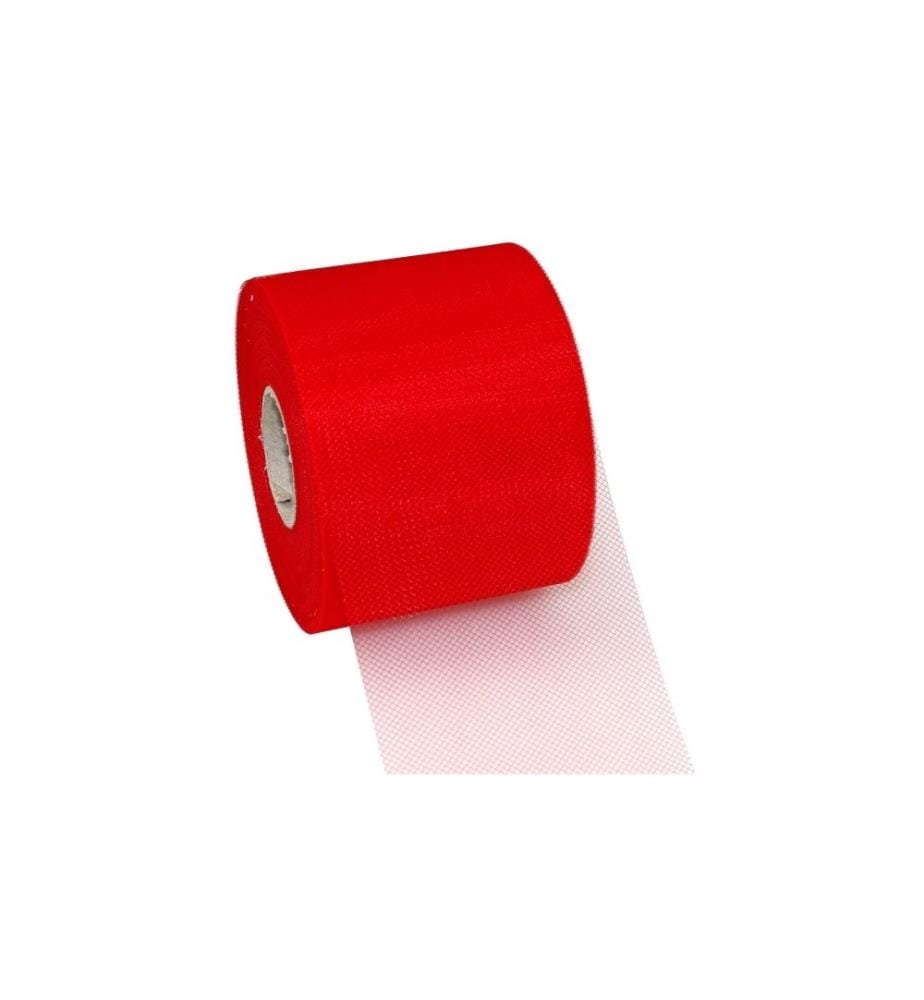 PATTBERG - Ruban cadeau Tulle de Verona 7.2 cm x 50 m, rouge