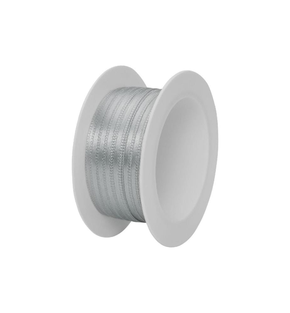 STEWO - Ruban cadeau Double Satin 3 mm x 5 m, Argenté