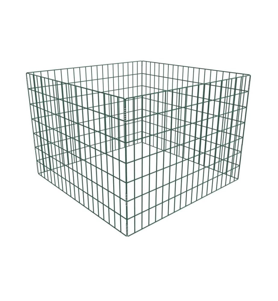Bac à compost carré en maille de jardin 100 x 100 x 70 cm