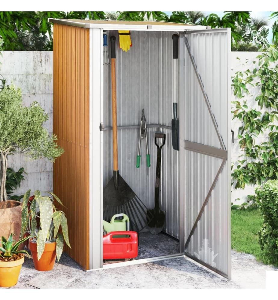 Abri de jardin marron 118,5 x 97 x 209,5 cm Acier galvanisé