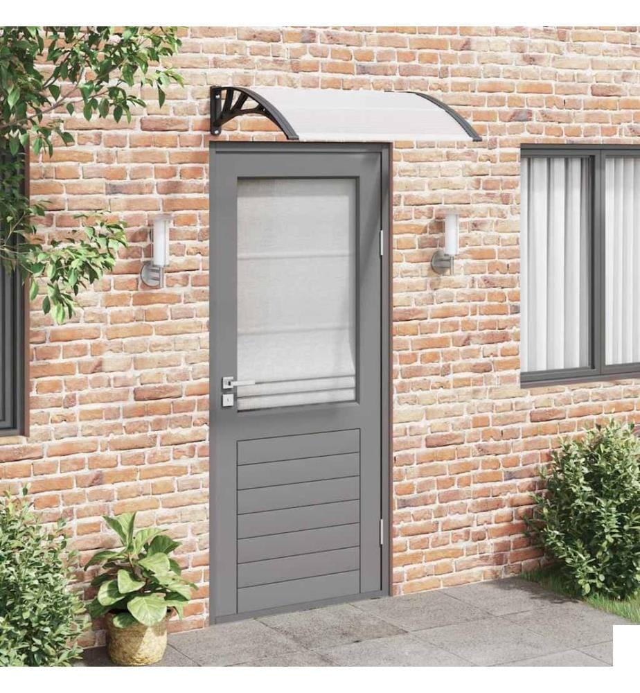 Auvent de porte Noir et transparent 100x75 cm Polycarbonate