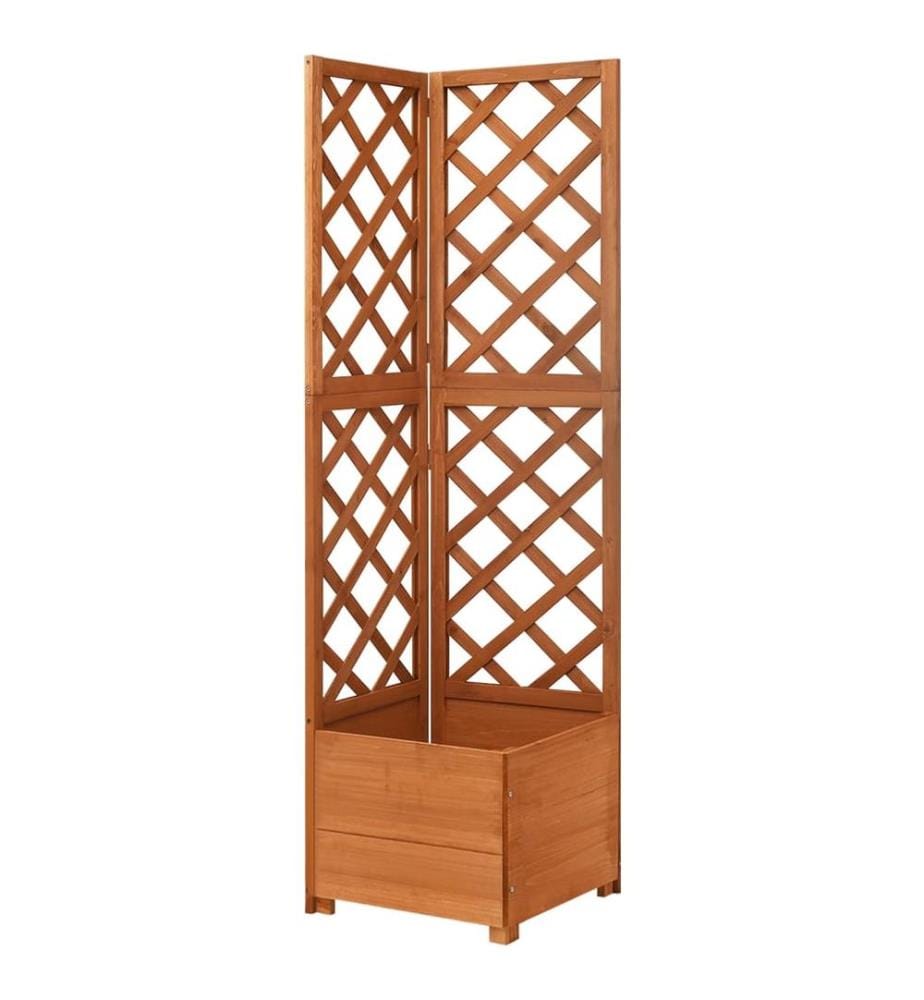 Jardinière d'angle en treillis 40x40x150cm Bois de sapin massif
