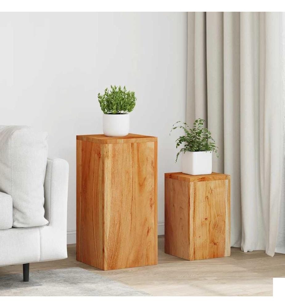 Supports pour plantes 2 pcs bois d'acacia massif