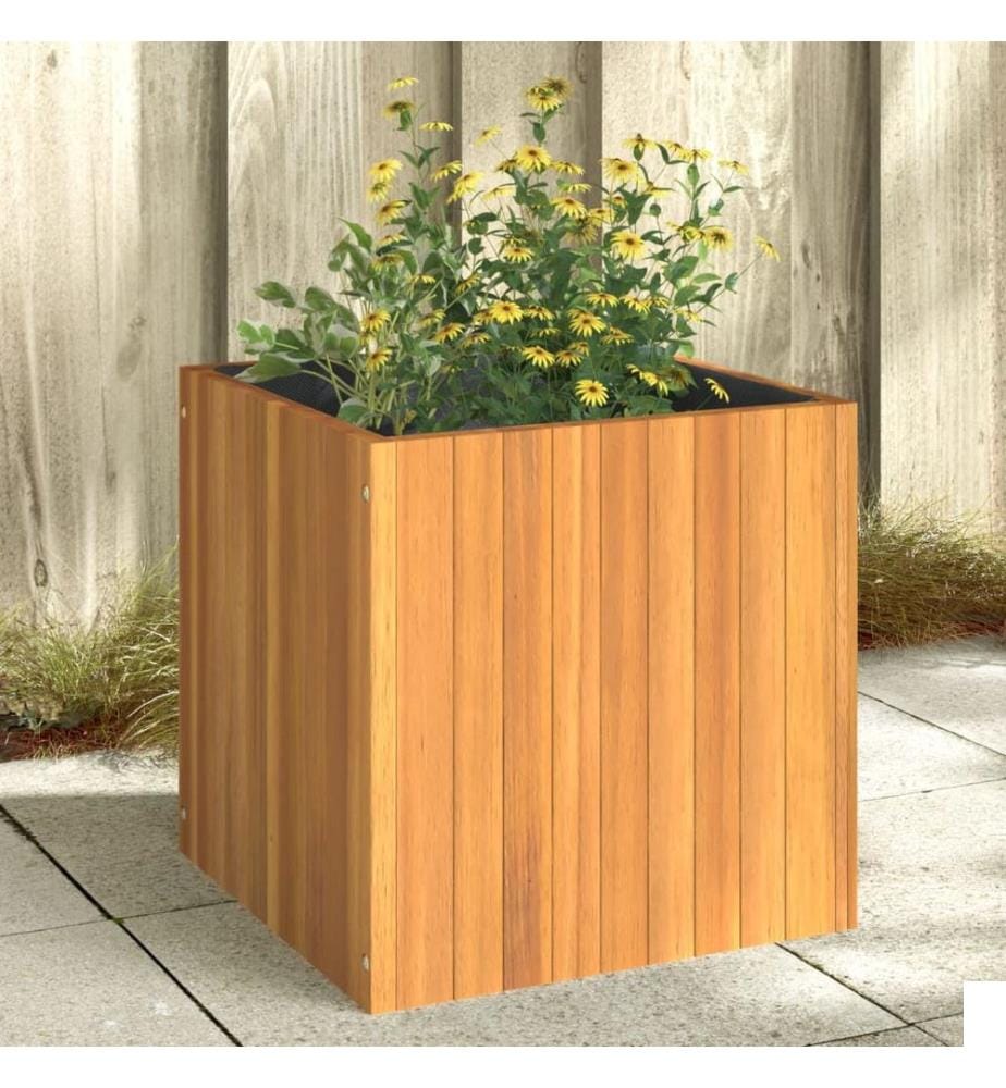 Jardinière 45x45x45 cm bois massif d'acacia