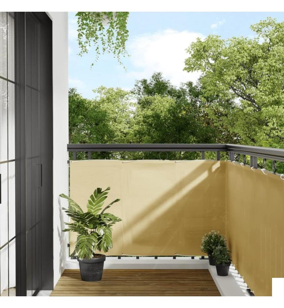 Écran de balcon sable 90x400 cm 100% polyester oxford