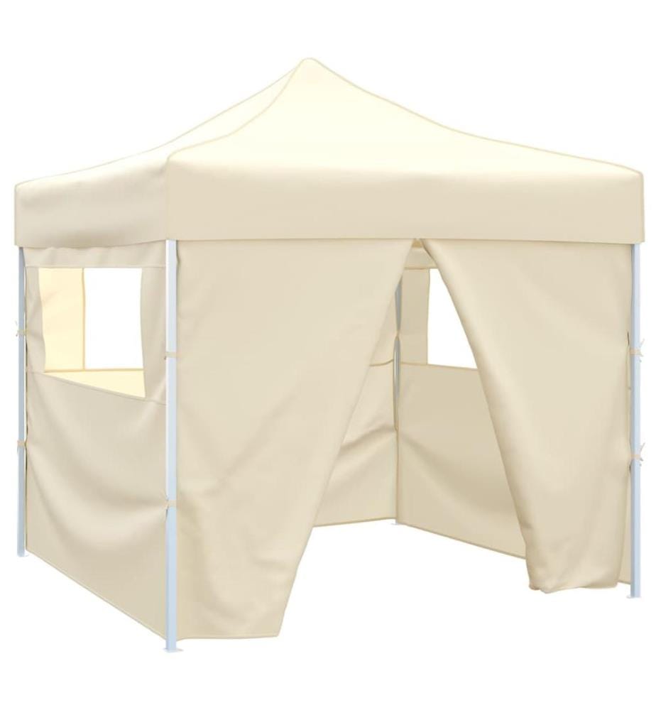 Tente pliable avec 4 parois Crème 3 x 3 m