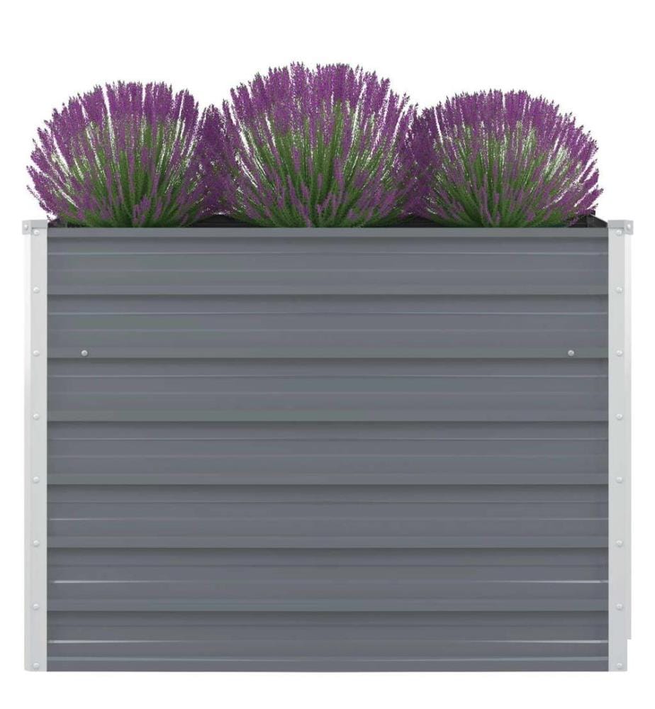 Jardinière 100x100x77 cm Acier galvanisé Gris