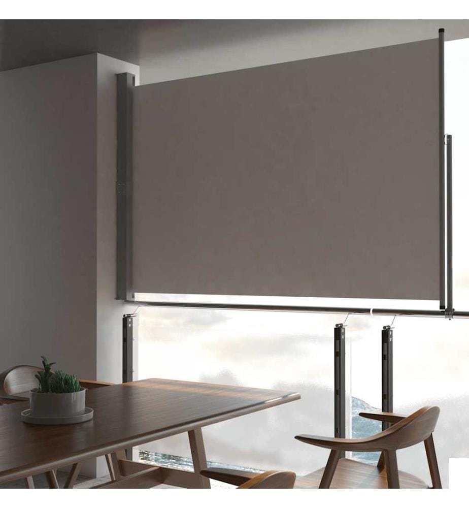 Auvent latéral rétractable de patio 160 x 300 cm Gris