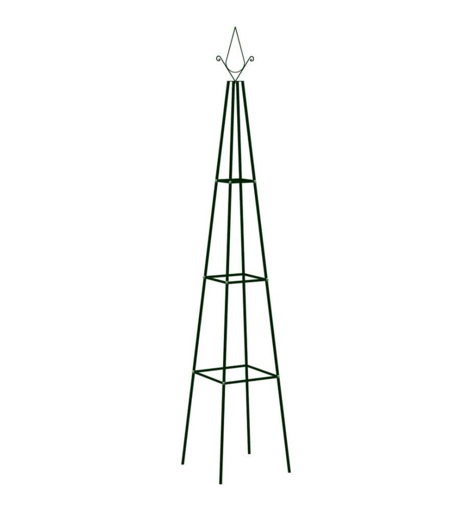 Supports plantes grimpantes 2 pcs Vert foncé 35x35x195 cm Fer