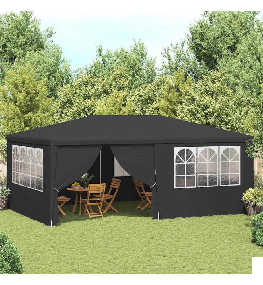 Tente de réception et parois latérales 4x6 m Anthracite 90 g/m²