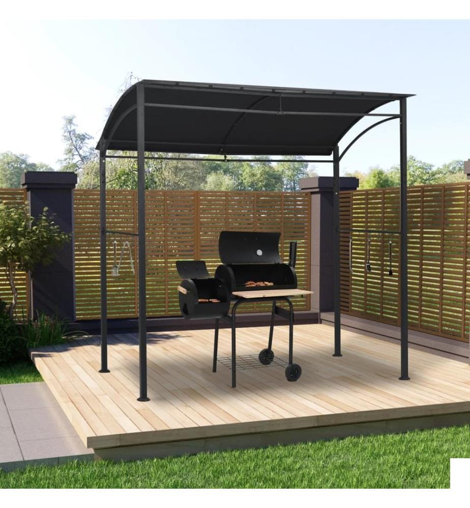 Belvédère de barbecue 215x150x220 cm Anthracite Acier
