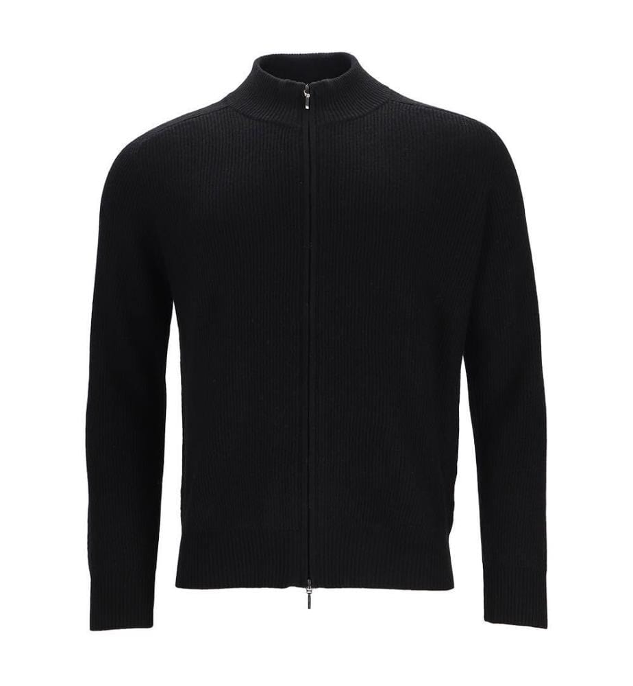 Cardigan à fermeture Zippée - 50% Cachemire & 50% Laine - Noir