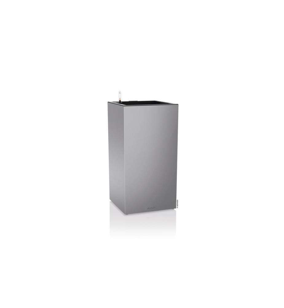 LECHUZA - Pot de fleur Canto Premium 40 High LED, Argenté, haute brillance