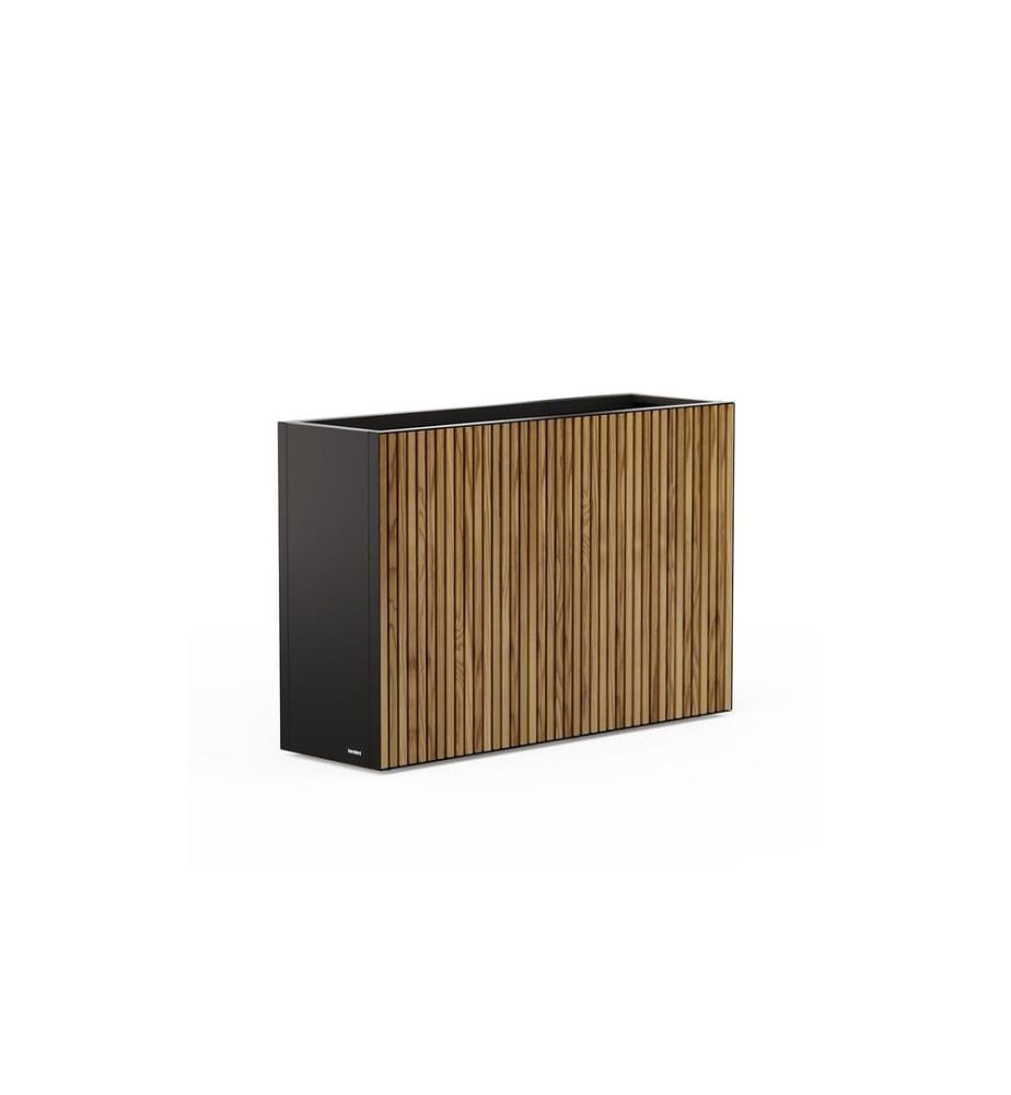HERSTERA - Deco Divider Wood 120 x 25 x 80 cm Noir/marron