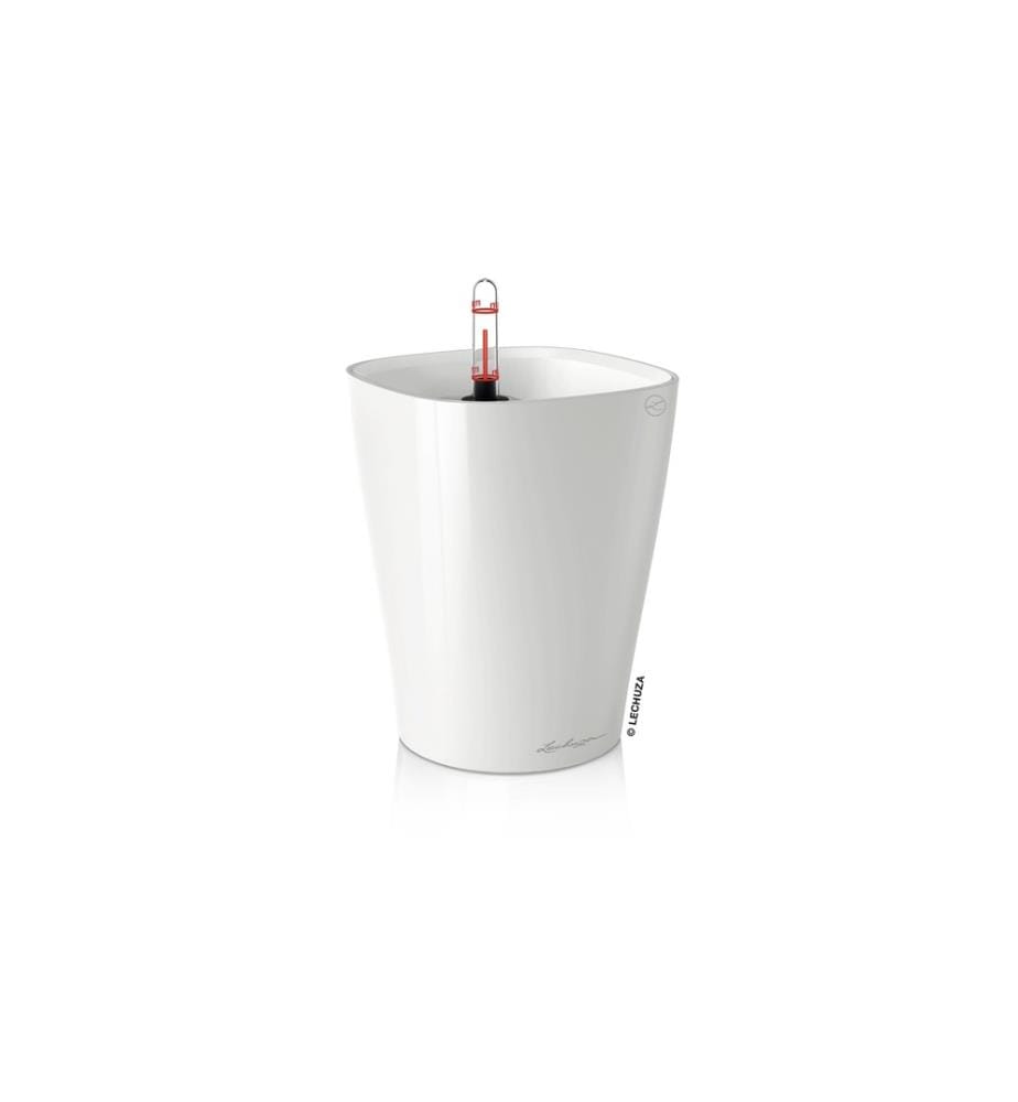 LECHUZA - Pot à herbes aromatiques Deltini Premium Blanc brillant