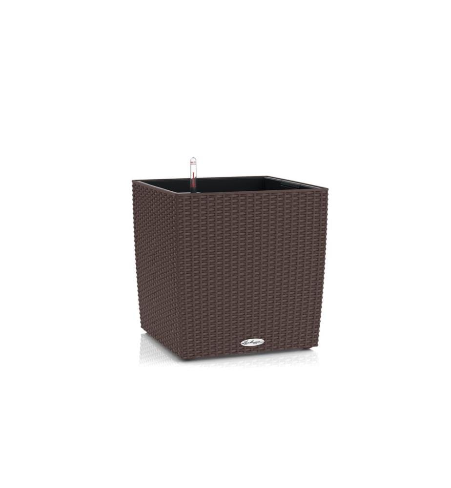 LECHUZA - Pot de fleur Cube Cottage 50 Marron
