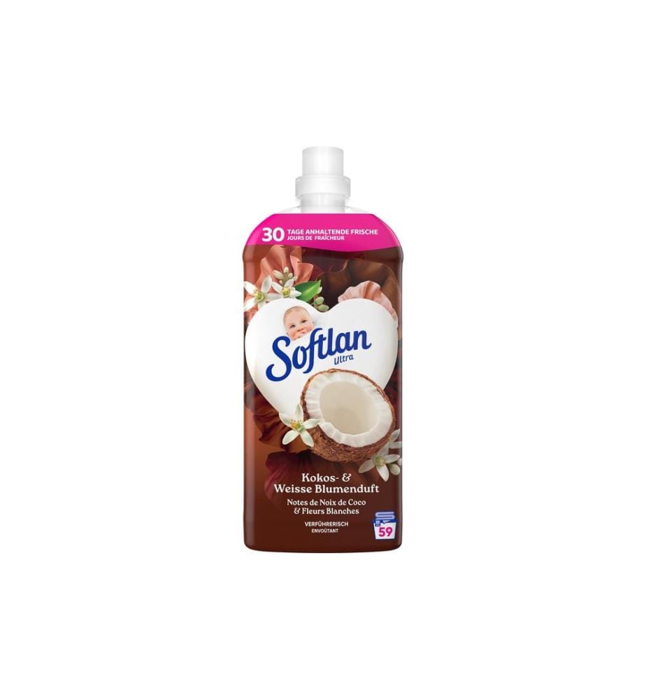 Softlan - Assouplisseur Ultra parfum de coco et de fleurs blanches 1.3 l