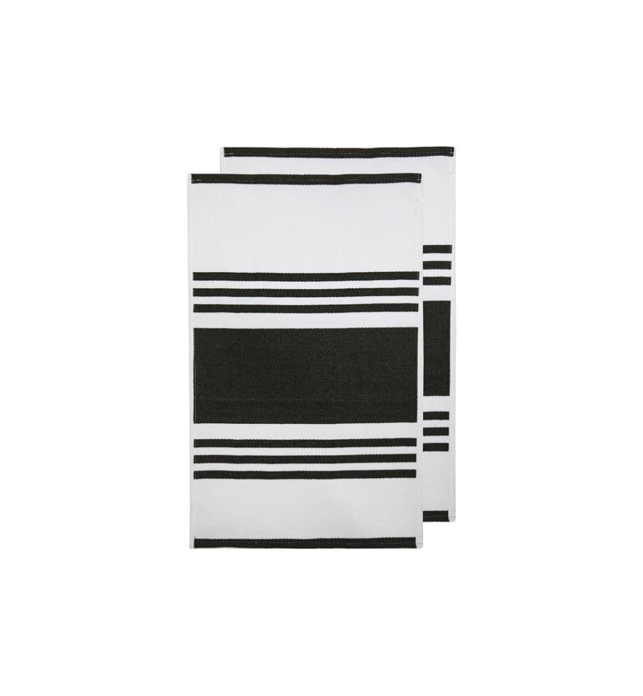 Ladelle - Torchon pour la vaisselle Lennox 50 x 70 cm, 2 pièces, noir/blanc