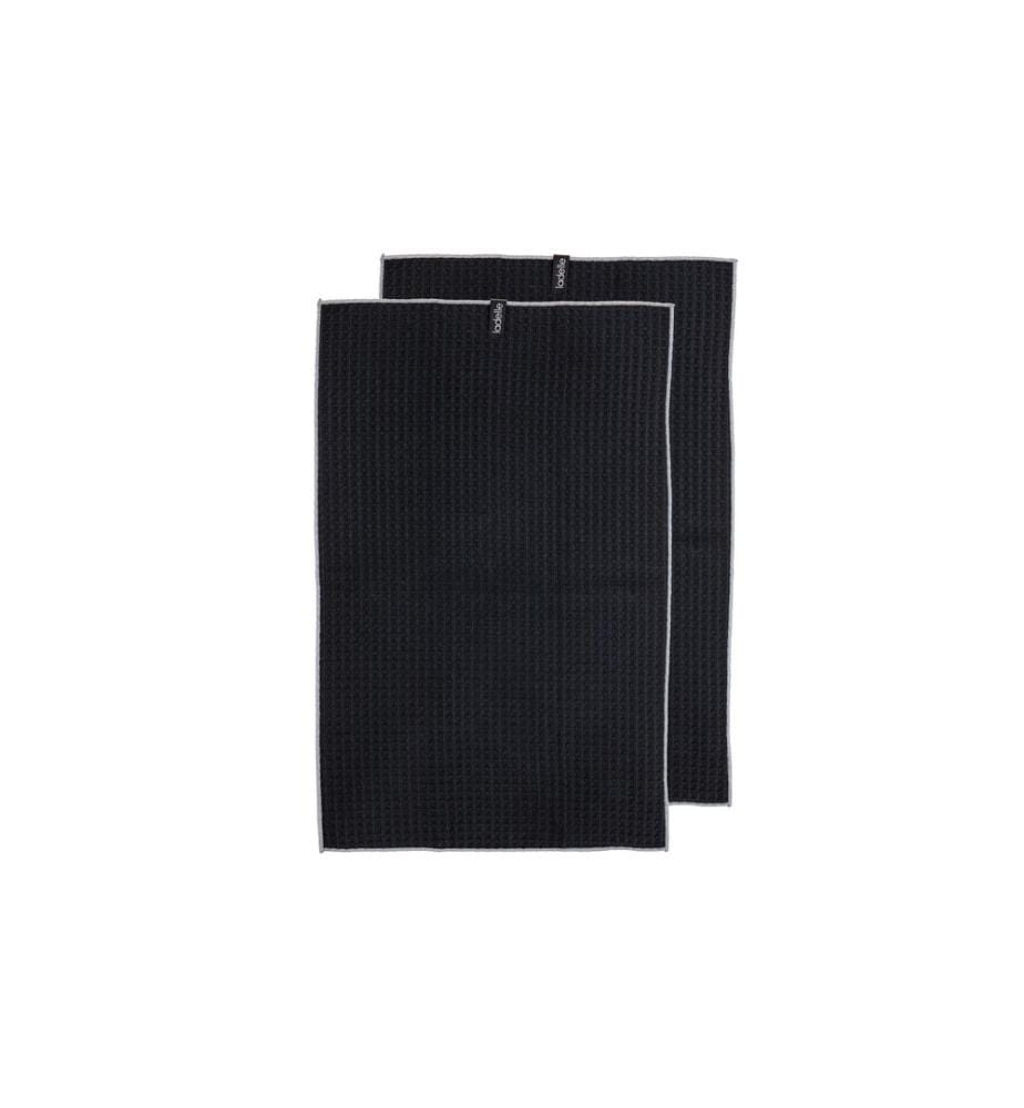 Ladelle - Torchon pour la vaisselle Mega Waffle Black, 2 pièces