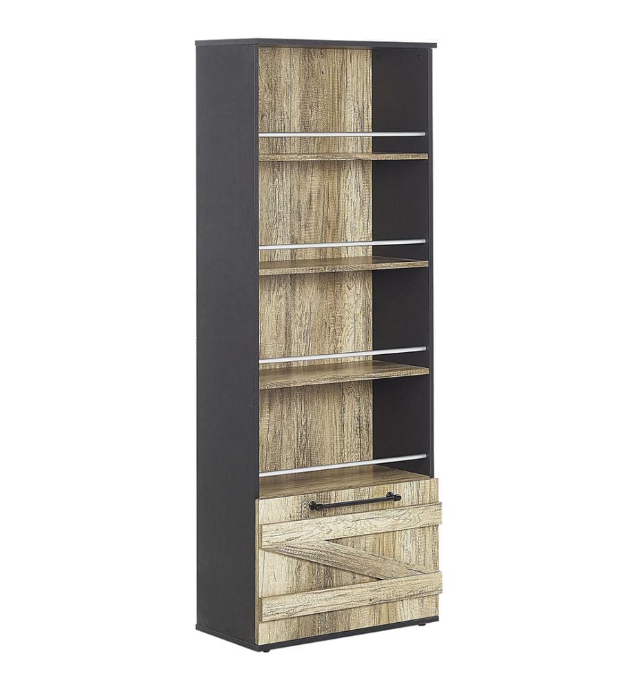 Bibliothèque 4 étagères SALTER 163 cm Marron/noir