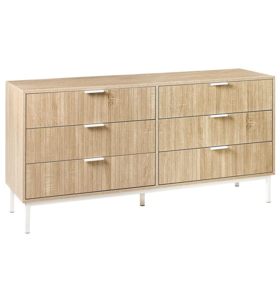 Commode à 6 tiroirs ROYALLA Marron clair