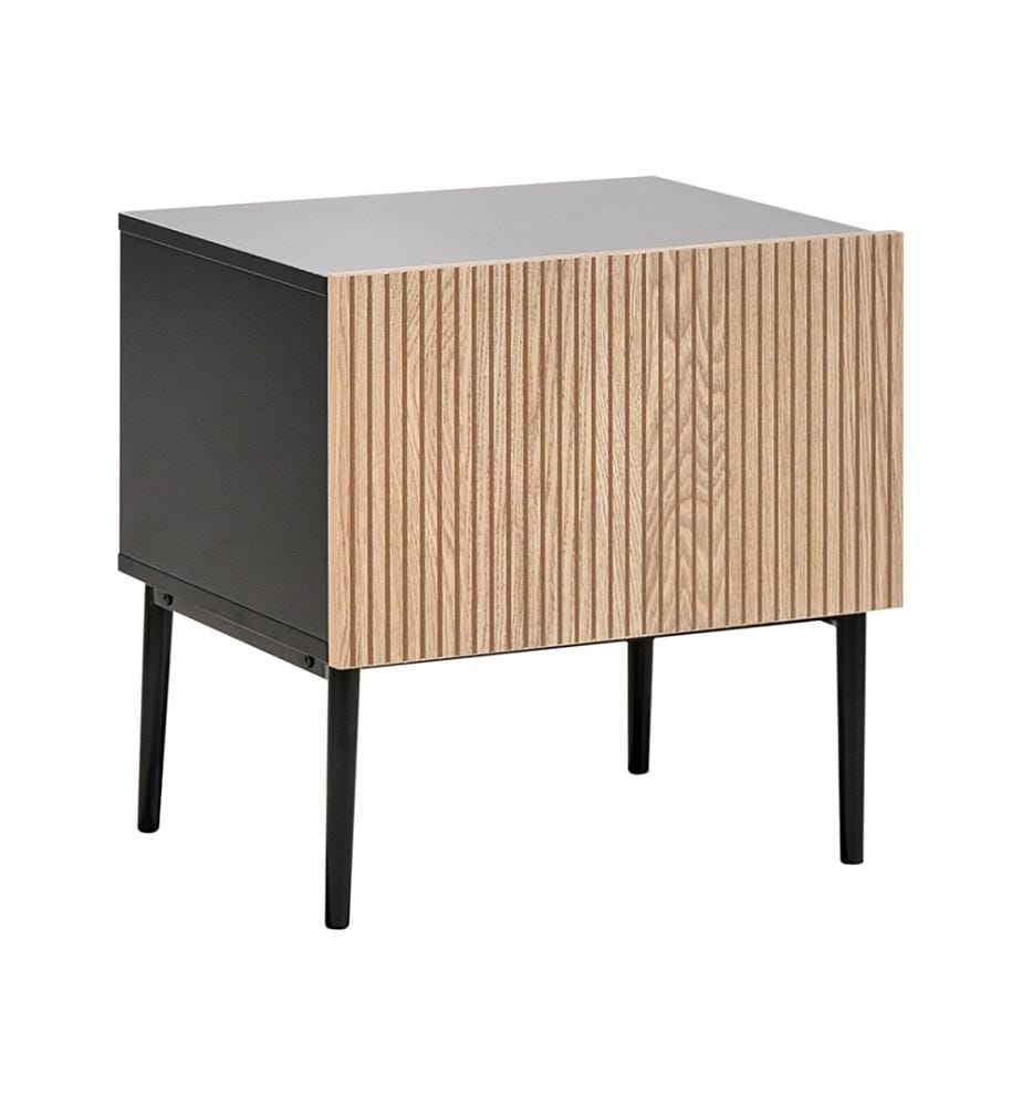 Table de chevet BLYTHE Frêne naturel Noir